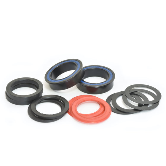 BB86 to 29MM (DUB Compatible) Kit for PressFit 86/92 Bottom Bracket with Flanged, Dual Row Black Oxide Sealed Bearings