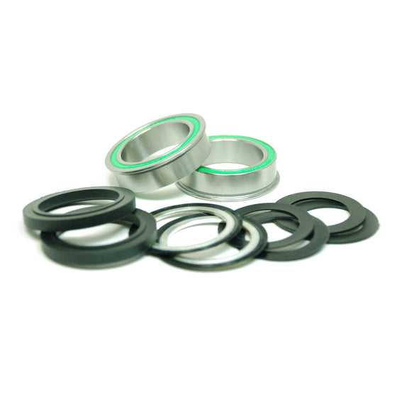 BB86 to 30MM Kit for PressFit 86/92 Bottom Bracket with Flanged, Dual Row Black Oxide Sealed Bearings